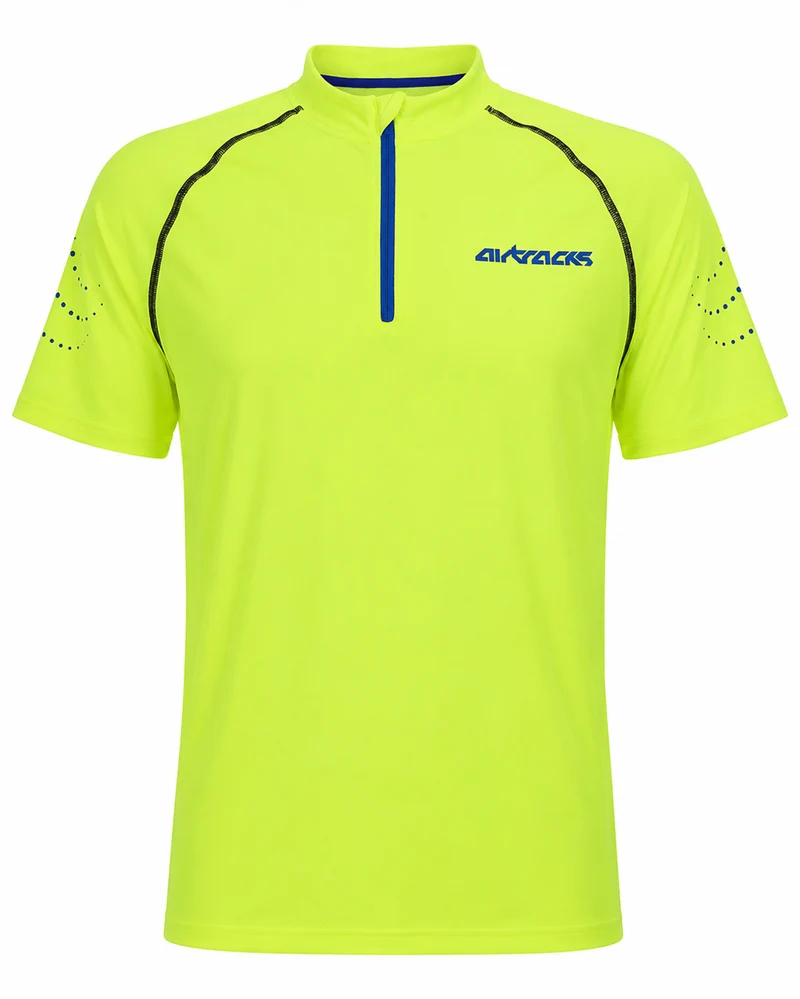 Herren Kompressions Laufshirt Kurzarm Pro Team Neon