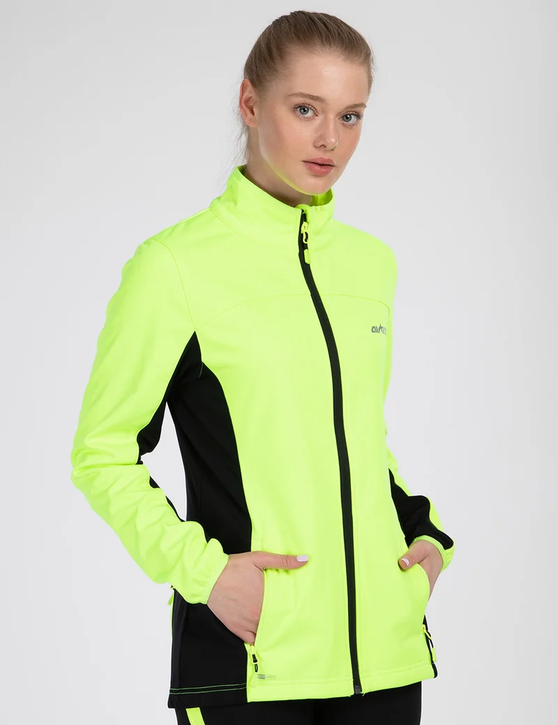 Damen Winter Thermo Fahrradtrikot Set Pro Line Neon - Schwarz