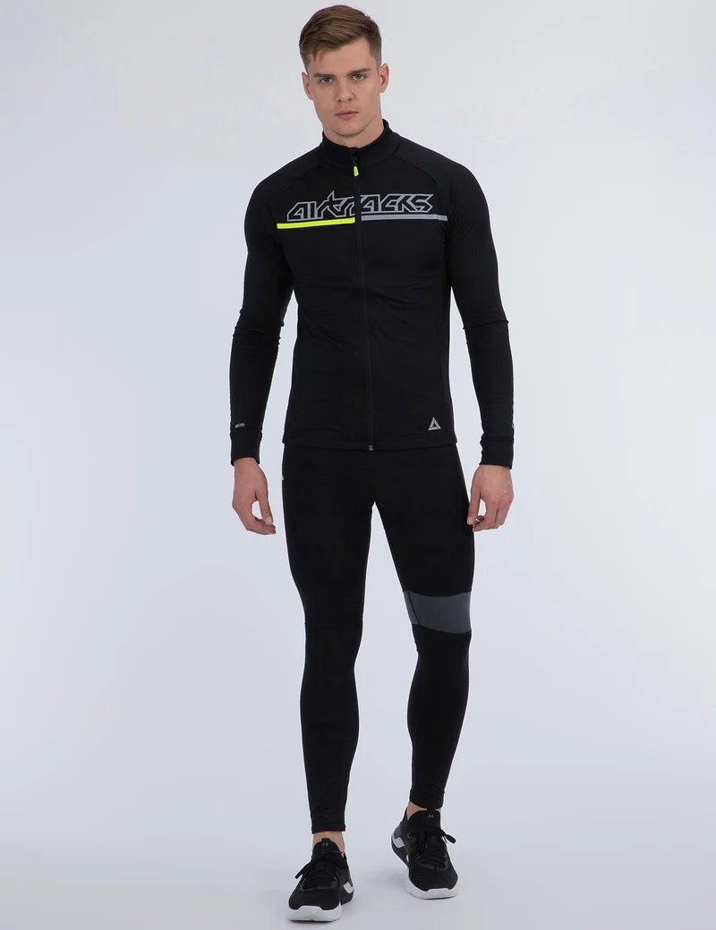 Herren Winter Thermo Fahrradtrikot Set Pro Team II Schwarz - Grau