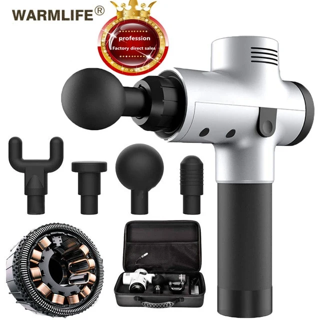 LED Massage Gun Cordless Rechargeable Muscle Stimulator Deep Tissue Massager Body Relaxation Slimming Shaping Pain Relief