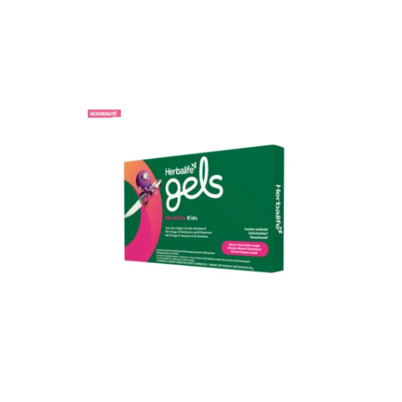 Herbalife Gels MindVita Kids Saveur Citron baies rouges 30 gommes gel à mâcher