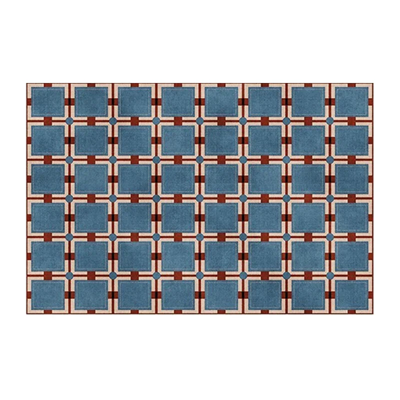 Tapis Damier Bleu