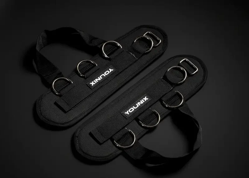 Younix Ankle Cuffs – Fußmanschetten Paar, 4 D-Ringe