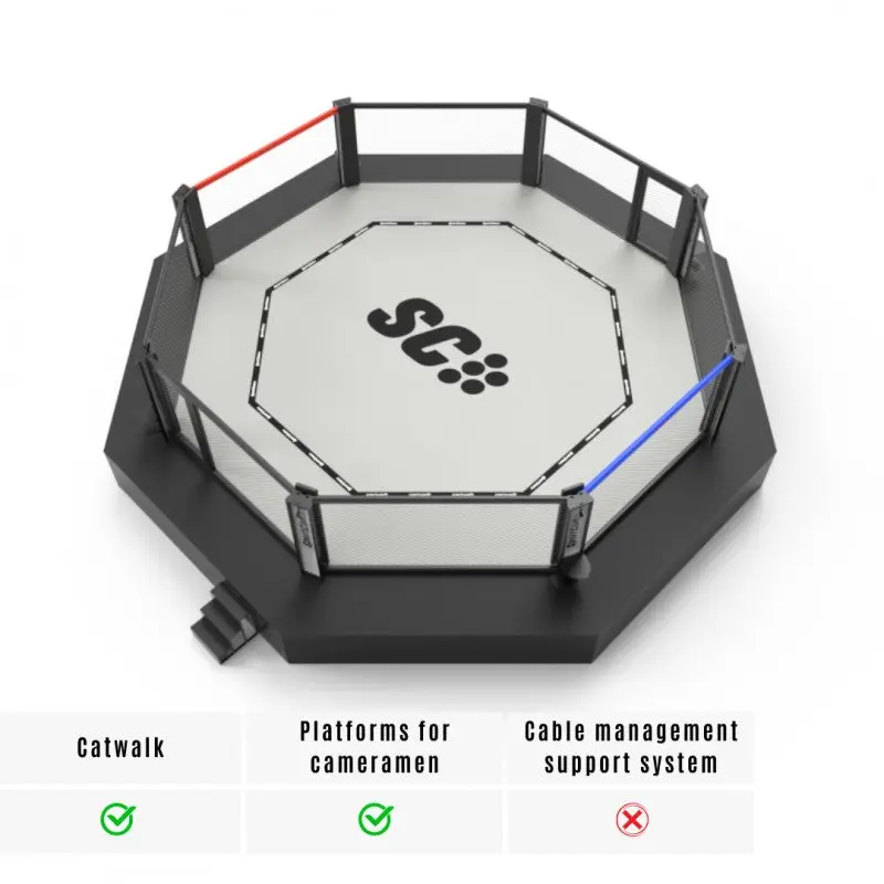 Wettkampf-MMA-Käfig PERFORMANCE – Oktagon Ø 9 m, 1,95 m