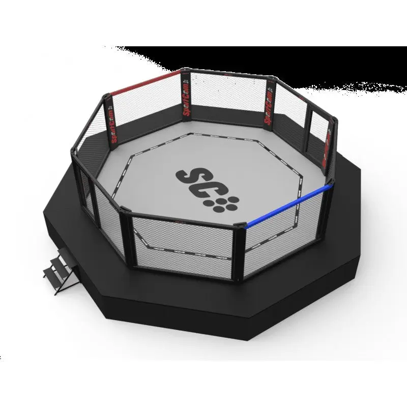 MMA-Wettkampfkäfig 7 m mit 9-m-Podium (Laufsteg) – 2 Türen