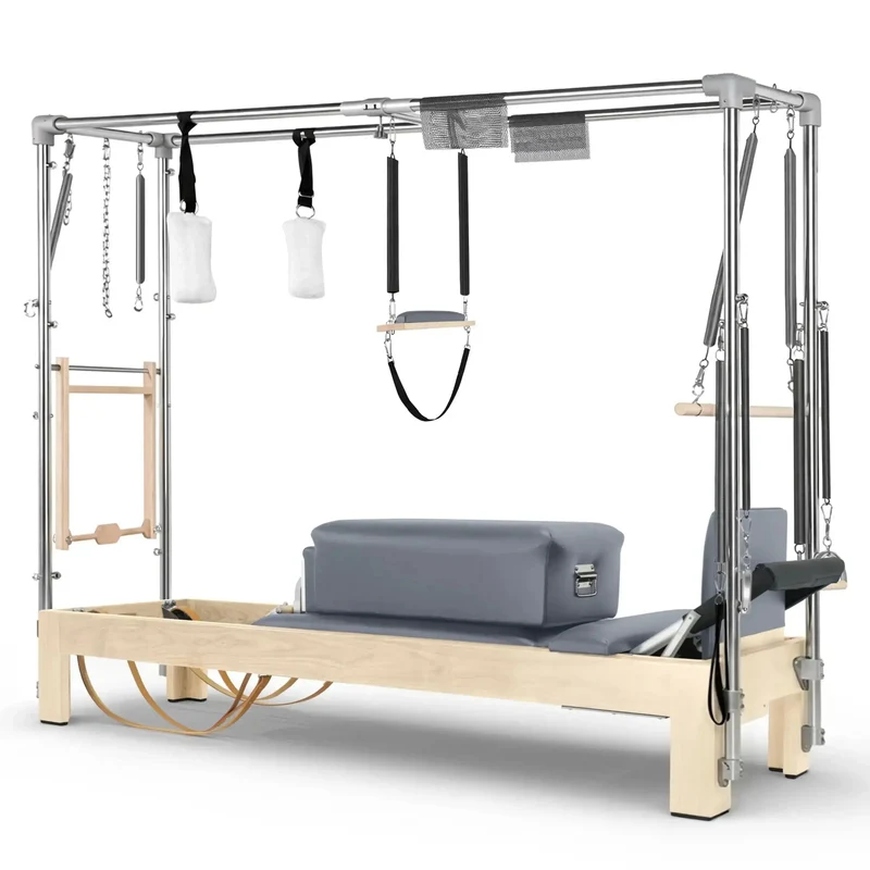 Elina Pilates Reformer Cadillac Klassisch Naturholz – Professionelles Studio-Kombigerät