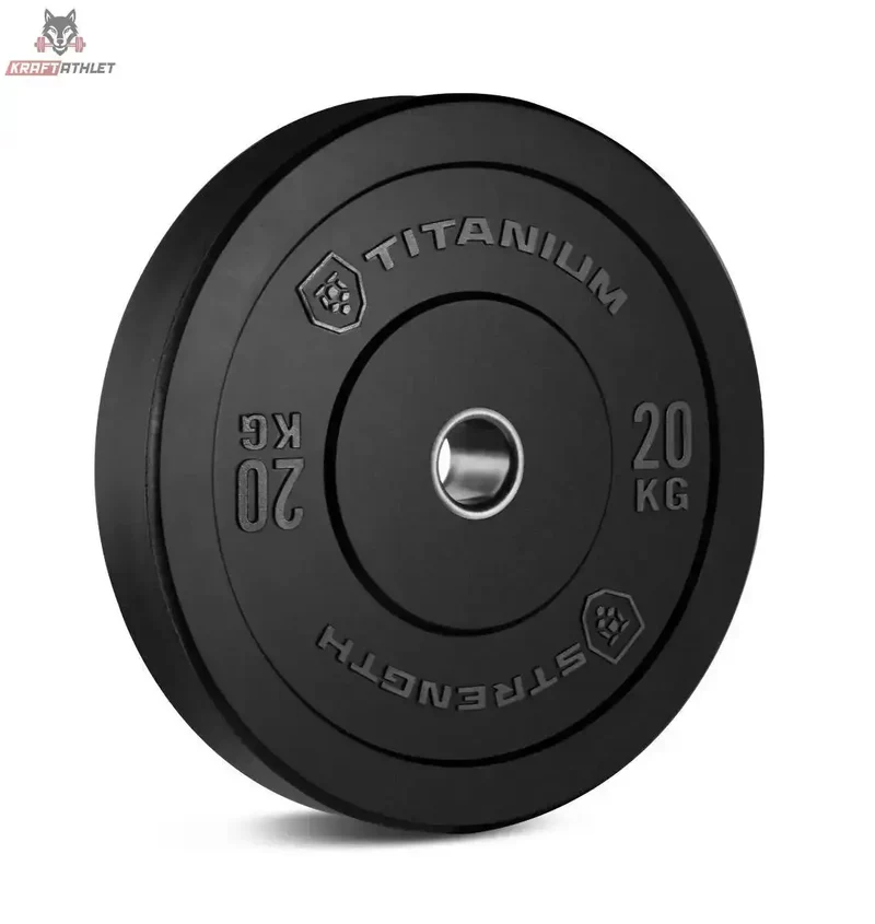 BP20 Olympische Bumper Plate Schwarz 20 KG Titanium Strength