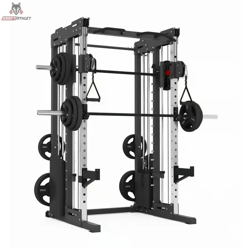 Professionelle Krafstation / Kabelzugstation: Dual Pulley, Smith Machine und Rack FT3 Titanium Strength
