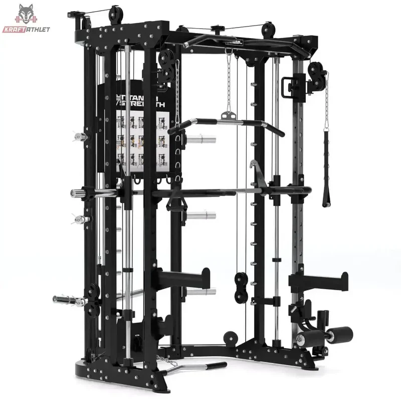 All-in-One Trainer – Doppelseilzug, Multipower und Power Rack R100 Titanium Strength