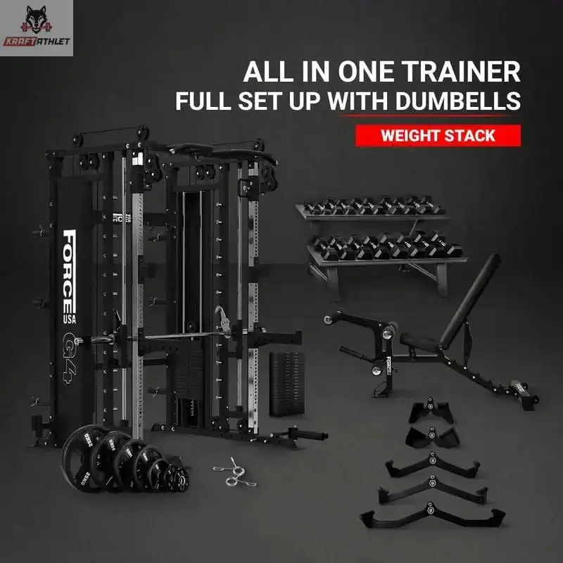 ALL IN ONE TRAINER FULL SET UP (Stapelgewichte) MIT HANTELN Titanium Strength