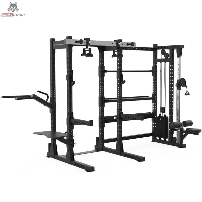 Half Rack mit verstellbarer Seilzug (100 kg) und Lagerregalen E70 Titanium Strength Elite Series