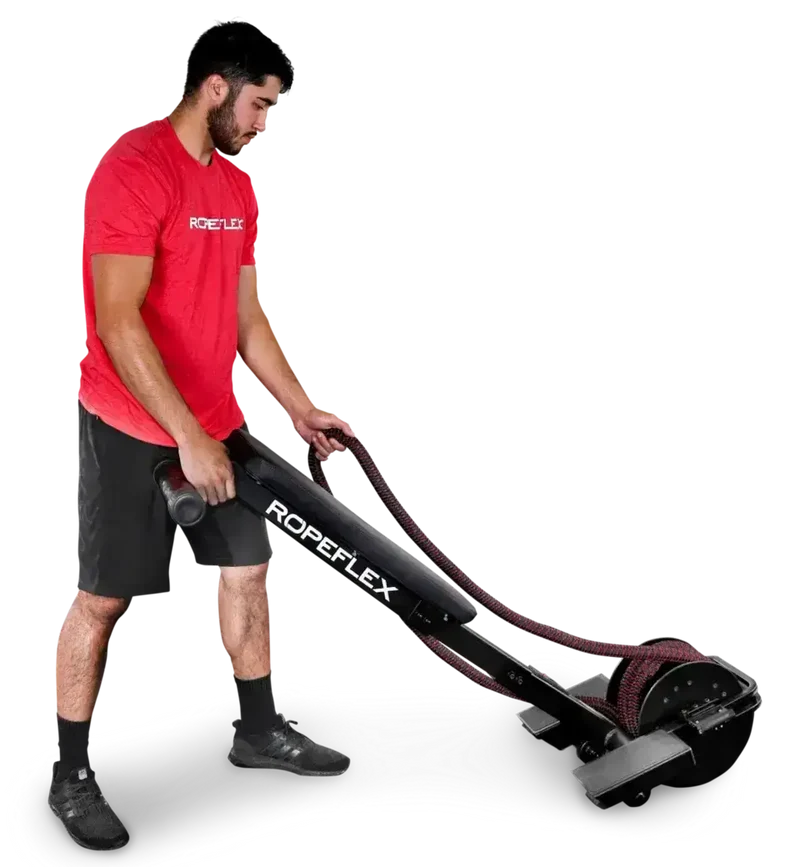 Ropeflex RX2200 Horizontal-Seiltrainer – kompakt, mit gepolstertem Sitz und Rollen