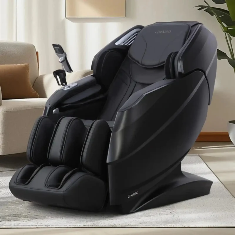 NAIPO R50 Massagesessel – S+L-Schiene 112 cm, 18 Programme, 28 Luftkissen, Wärme