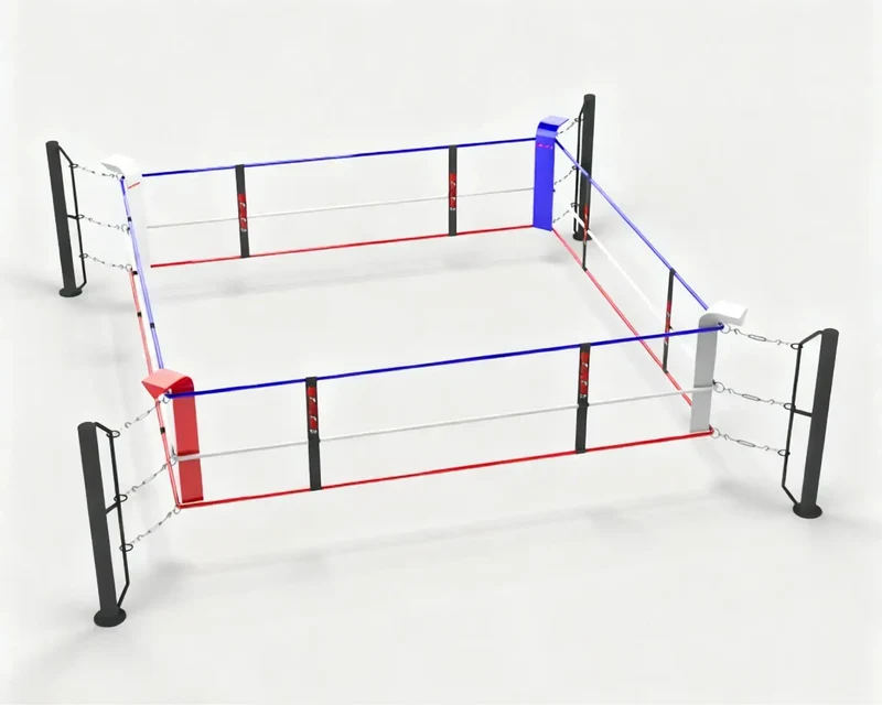 Ecofix Boxring bodenmontiert – 12 Seile, 4×4 bis 7×7 m