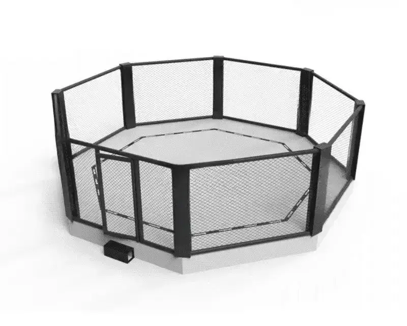MMA-Käfig Oktagon mit Podium 40 cm – Ø 5 m, Holzboden 22 mm